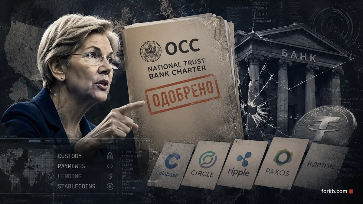 Уоррен раскритиковала чартеры OCC для криптофирм