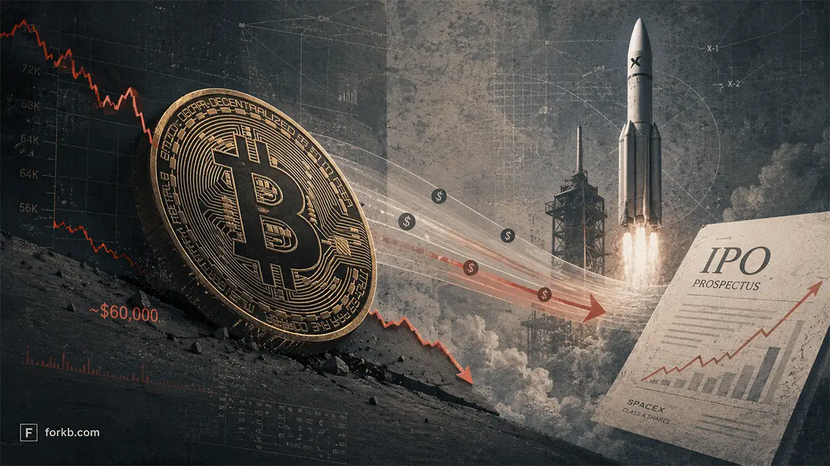 падение Bitcoin из-за IPO SpaceX