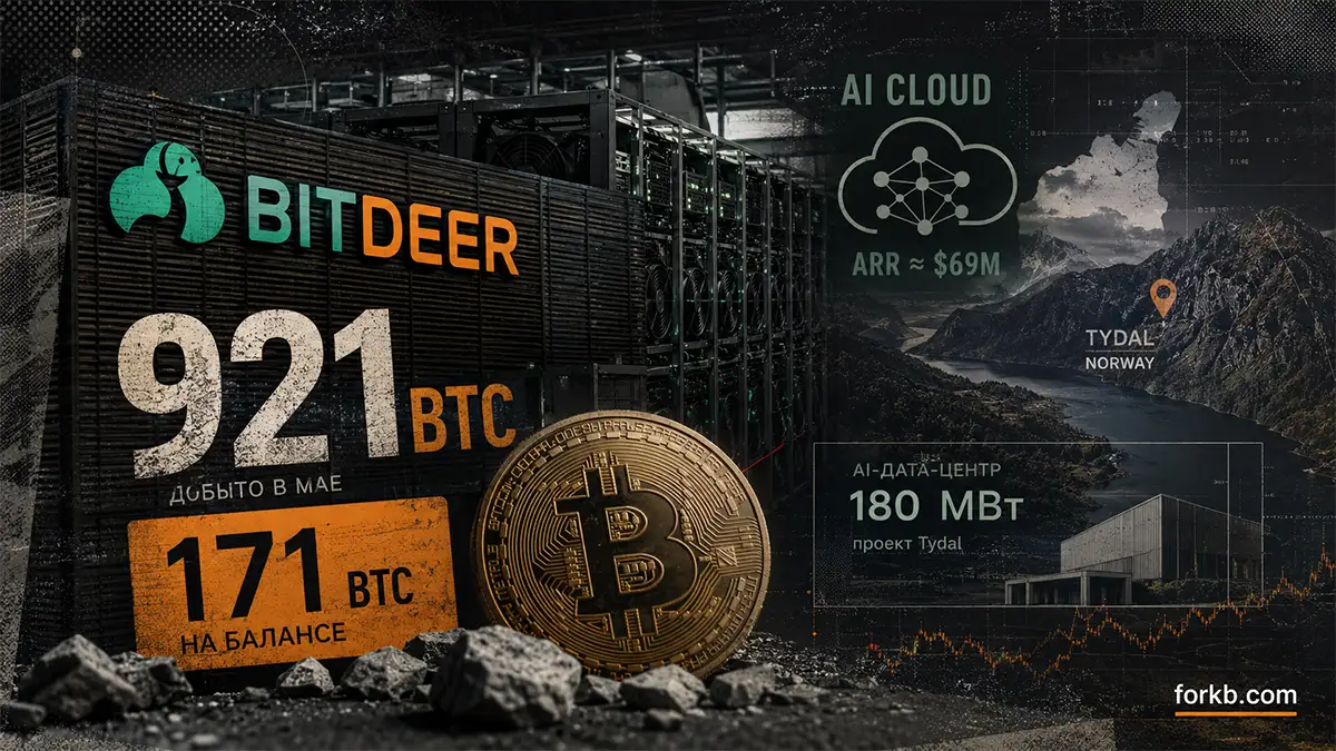 Bitdeer добыла 921 BTC