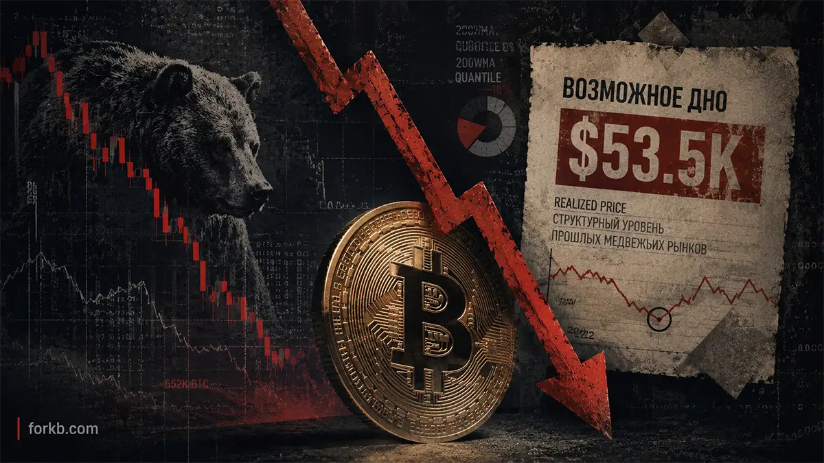 Bitcoin может упасть до $53 тыс.