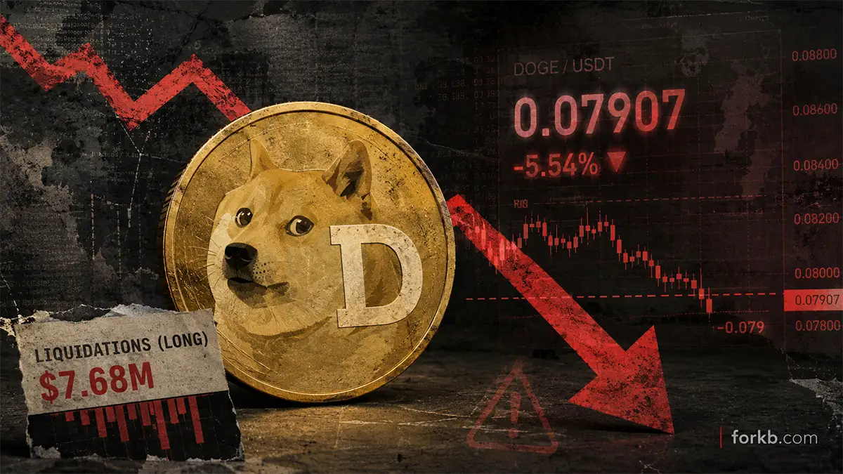 Dogecoin упал ниже $0.08