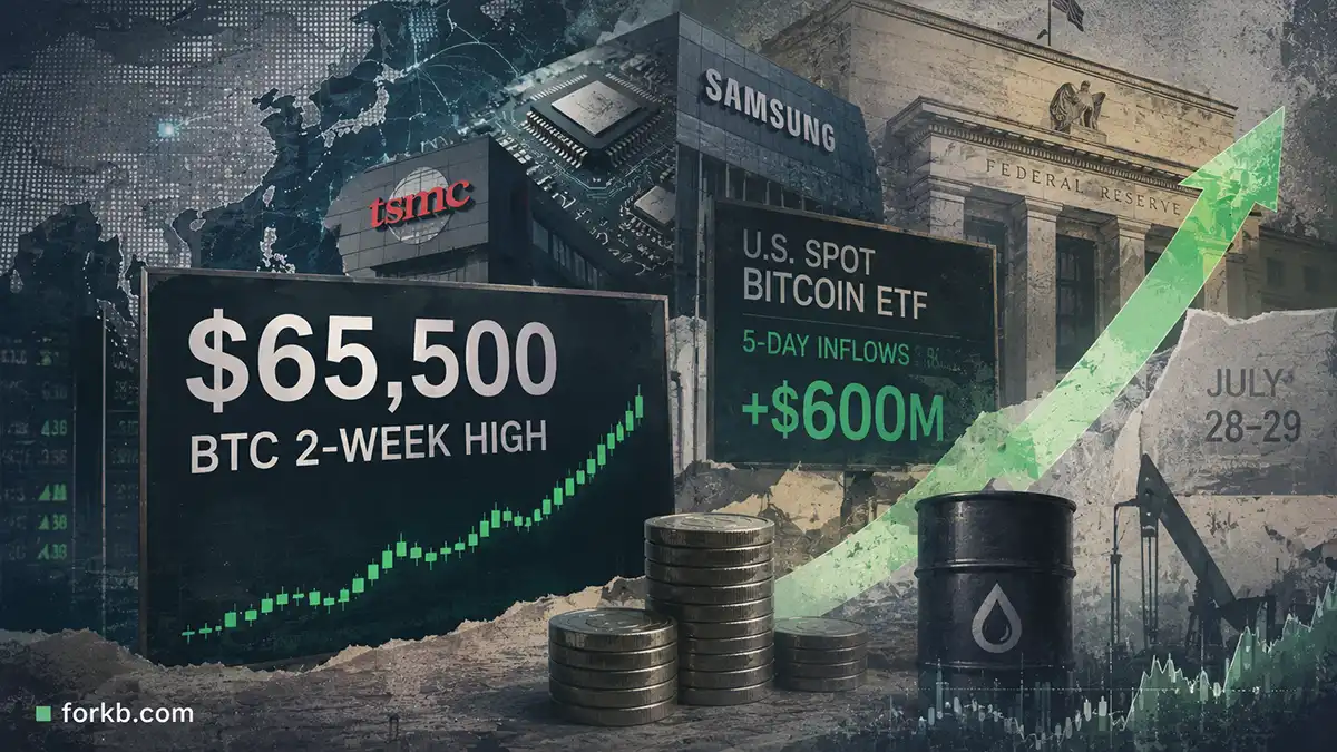 биткоин вырос до $65 500