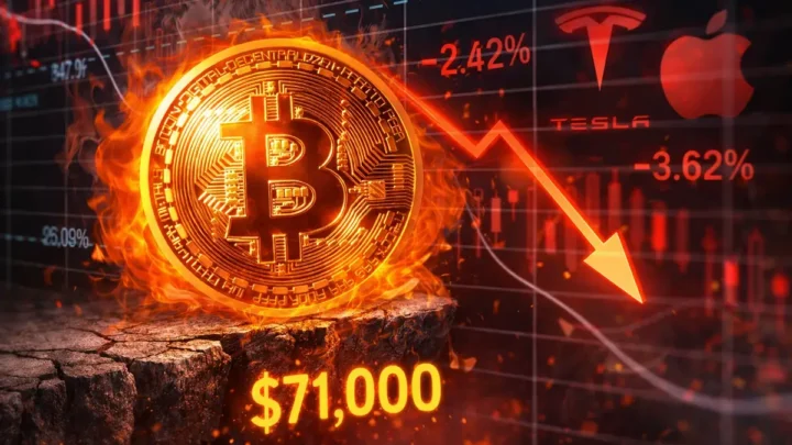 биткоин опустился ниже 71 000